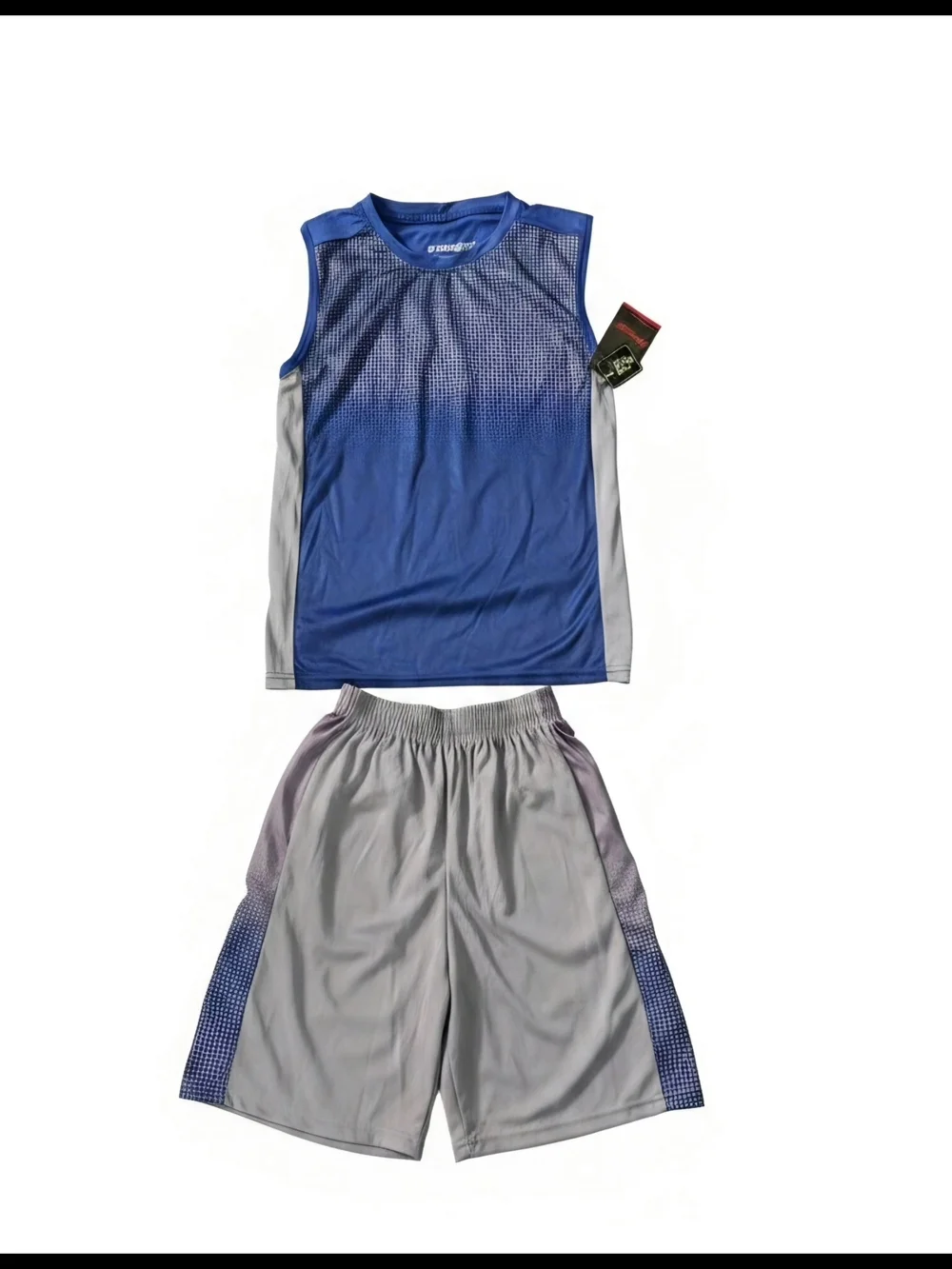 Performance Boy's Blue and Gray Athletic Shorts - Unbranded
